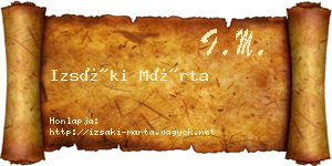 Izsáki Márta névjegykártya