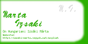 marta izsaki business card