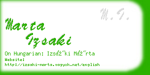 marta izsaki business card